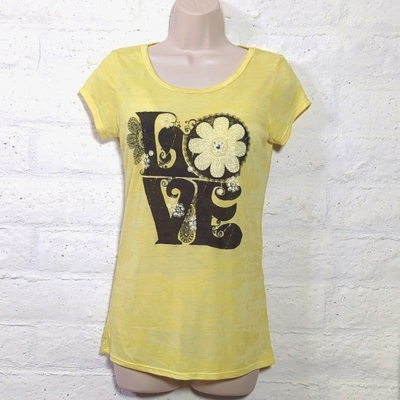 INC International Concepts Tops - Y2K Love Burnout Graphic Tee✌🏼